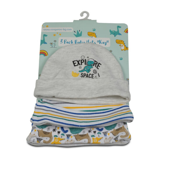 Βαμβακερά Σκουφάκια Kay Blue Σετ 3 τεμ. 0-3M