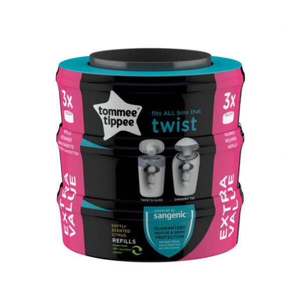 Ανταλλακτικές Κασσέτες για Κάδο Απόρριψης Πάνας Tommee Tippee Twist & Click  3τεμ.