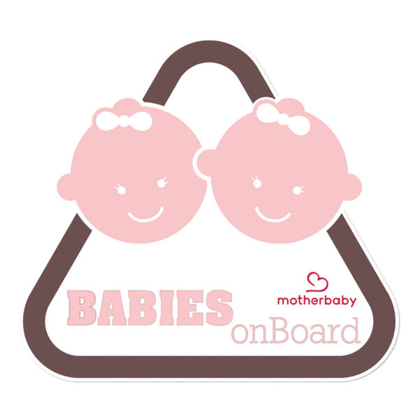 Baby On Board Motherbaby Twins Girls Black Pink