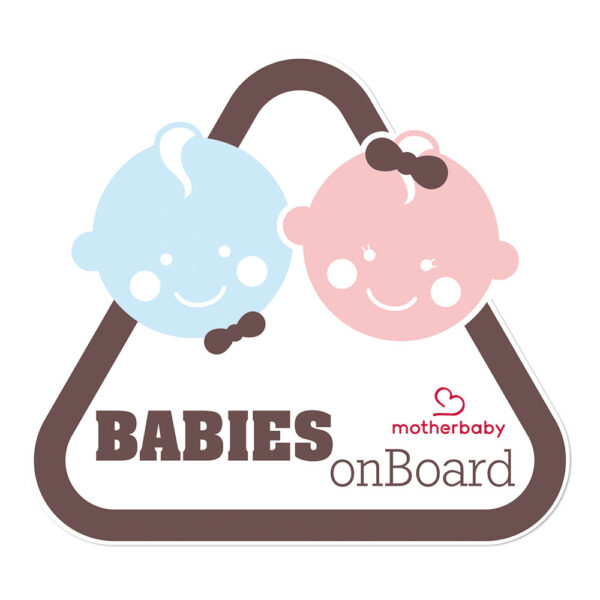 Baby On Board Motherbaby Twins Boy Girl Black