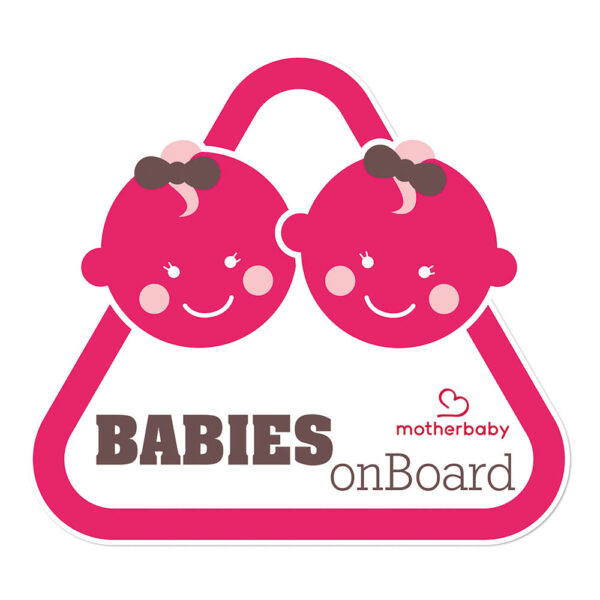 Baby On Board Motherbaby Twins Girls Pink