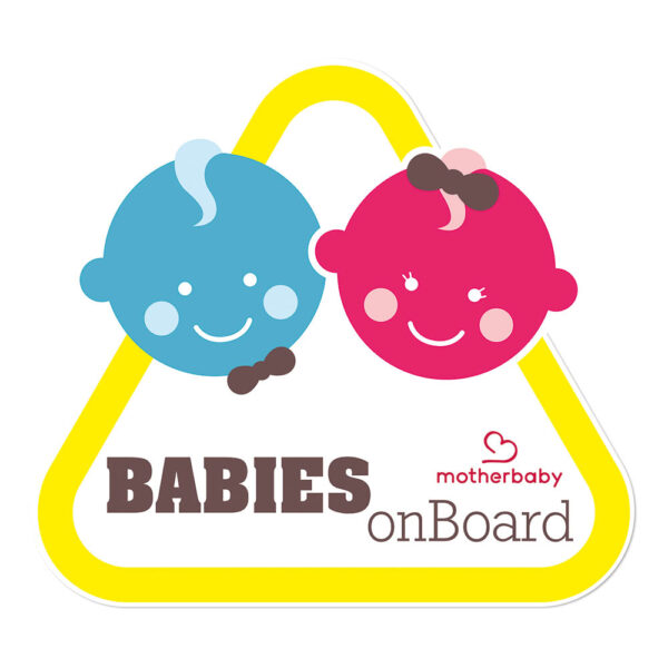 Baby On Board Motherbaby Twins Boy Girl Yellow