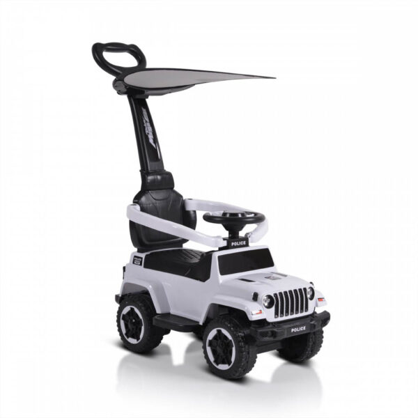 Ποδοκίνητο Όχημα με Ήχους & Τέντα Police Moni White 24μ+