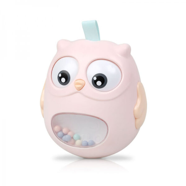 Κουδουνίστρα Kiokids Roly Poly Ροζ Κουκουβάγια 3m+