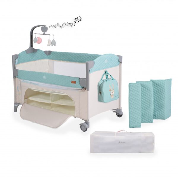 Παρκοκρέβατο Λίκνο Cangaroo Indiana Mint