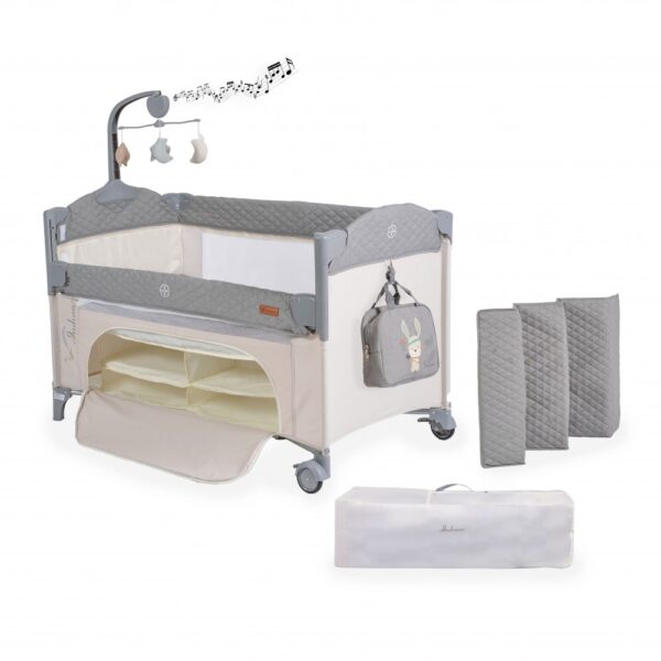 Παρκοκρέβατο Λίκνο Cangaroo Indiana Grey