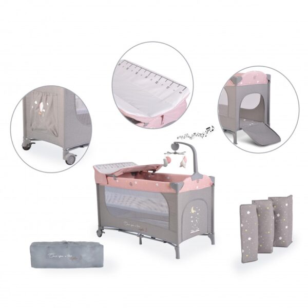 Παρκοκρέβατο Cangaroo Once Upon a Time 3L Pink