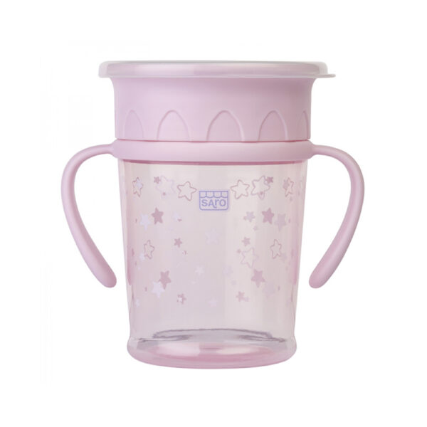 Εκπαιδευτικό Ποτηράκι Saro Ροζ 360ο 225ml 6m+