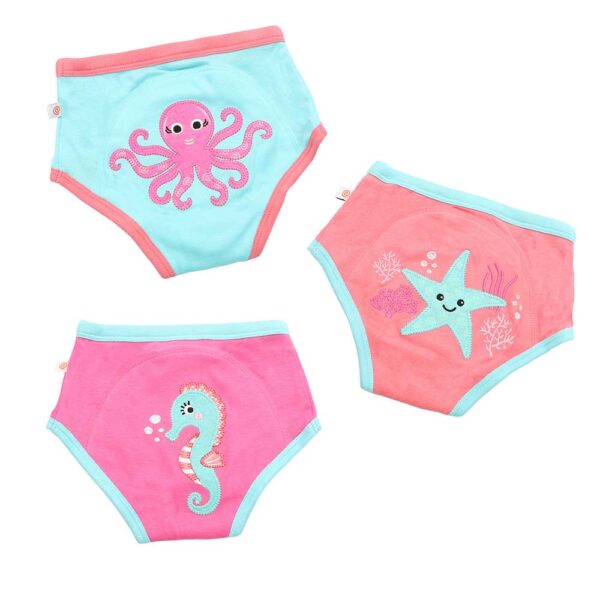 Εκπαιδευτικά Βρακάκια Zoocchini Ocean Pals Girl 3 τεμ.
