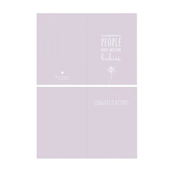 Ευχετήρια Κάρτα Γέννησης Proud Mama Awesome People Make Awesome Babies Lilac