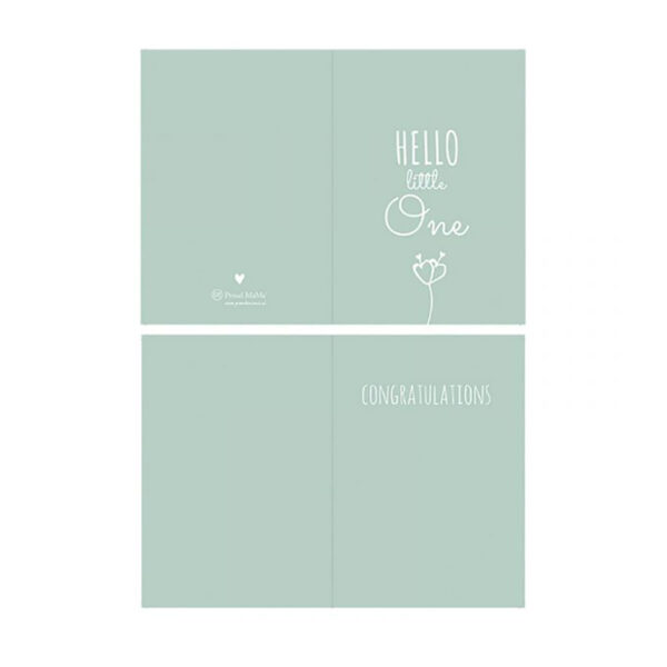 Ευχετήρια Κάρτα Γέννησης Proud Mama Hello Little One Mint
