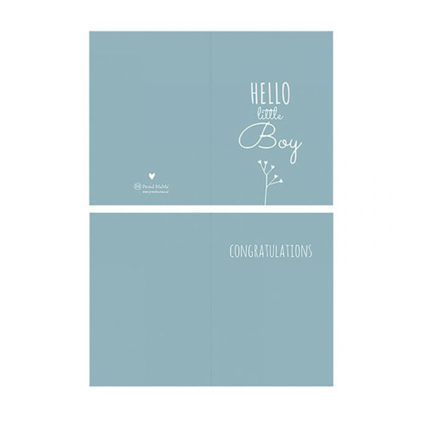 Ευχετήρια Κάρτα Γέννησης Proud Mama Hello Little Boy Steel Blue