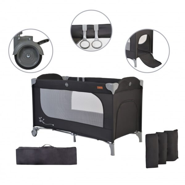 Παρκοκρεβατο Cangaroo Skyglow 1 Black