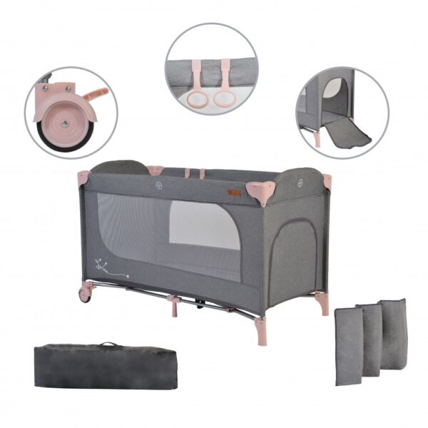 Παρκοκρεβατο Cangaroo Skyglow 1 Pink