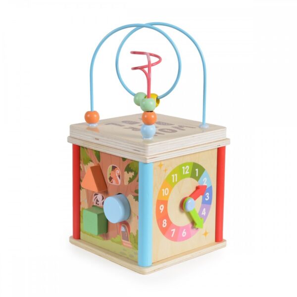 Ξύλινος Κύβος Moni Toys 1003 Activity Cube 18m+