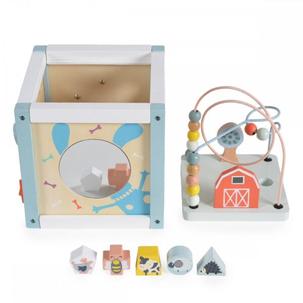 Ξύλινος Κύβος Moni Toys 1020 Activity Cube 18m+