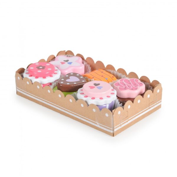 Ξύλινο Παιδικό Σετ Cakes σε Κουτάκι Moni Toys PH01D010 Wooden Cake Set 24m+