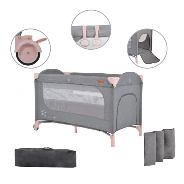 Παρκοκρέβατο Cangaroo Skyglow 2 Pink