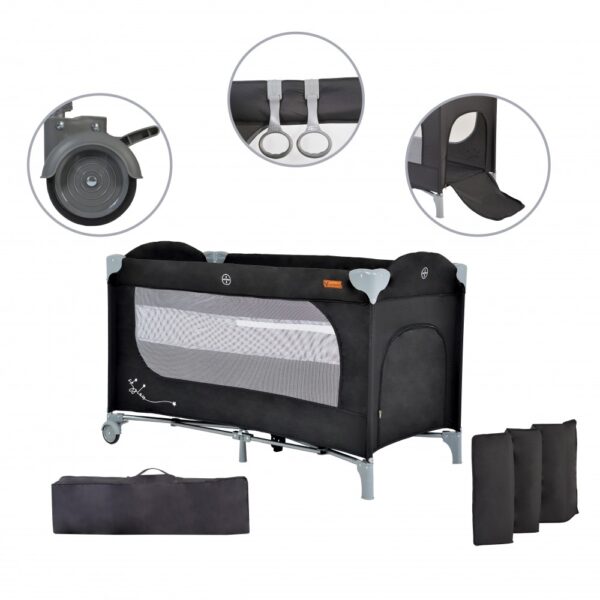 Παρκοκρέβατο Cangaroo Skyglow 2 Black