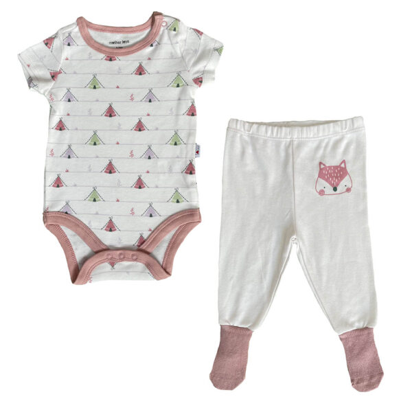 Σετ απο Οργανικό Βαμβάκι Motherbaby Motherlove Let's Go Camping με Πατουσάκι 2 τεμ.