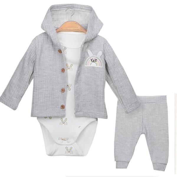 Βρεφικό Σετ Motherbaby Bunny Grey 3 Τεμ.