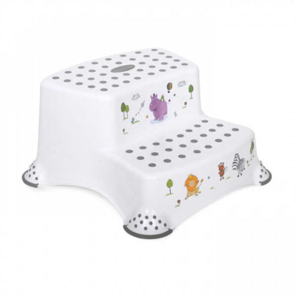 Διπλό Βοηθητικό Σκαλοπατάκι Μπάνιου Lorelli Hippo White Grey