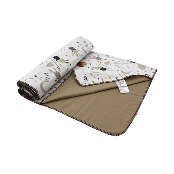 Κουβέρτα Διπλής Όψης Φανελένια Motherbaby Rabbit Beige