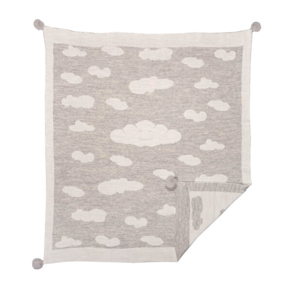 Κουβέρτα Αγκαλιάς Υφαντή Motherbaby Jersey Γκρι Συννεφάκι 90x80