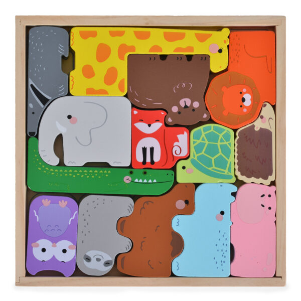 Ξύλινο Παζλ Moni Wooden Animal Puzzle 3002 15τεμ. 12m+