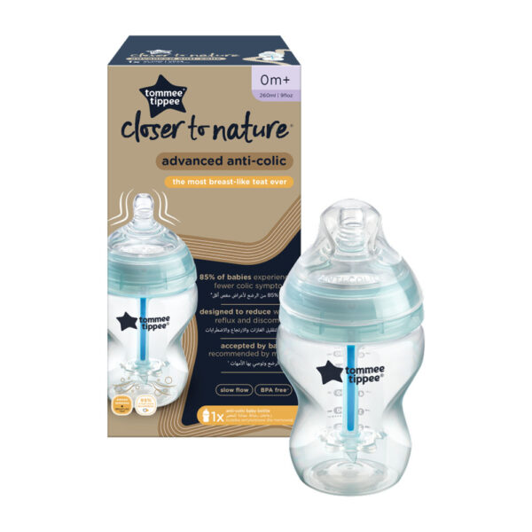 Μπιμπερό Tommee Tippee Advanced Anti-Colic Μικρής Ροής 260ml 0m+ Mint Scand