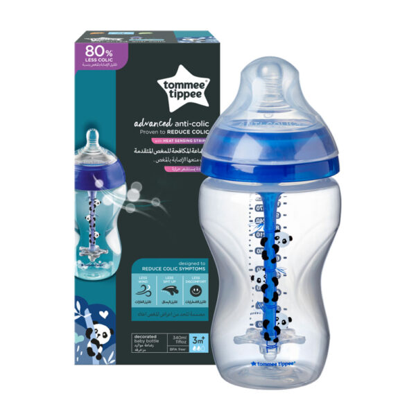 Μπιμπερό Tommee Tippee Advanced Anti-Colic Μέτριας Ροής 340ml 3m+ Μπλε Πάντα