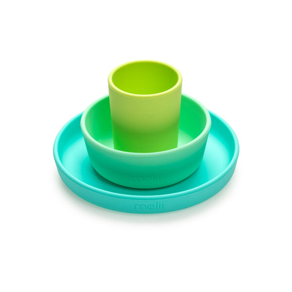 Σετ Φαγητού Σιλικόνης Melii Lime Mint Blue