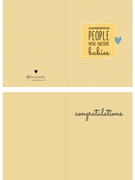 Ευχετήρια Κάρτα Γέννησης Proud Mama Awesome People Make Awesome Babies Ochre