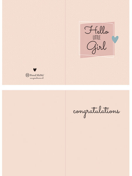 Ευχετήρια Κάρτα Γέννησης Proud Mama Hello Little Girl Pink
