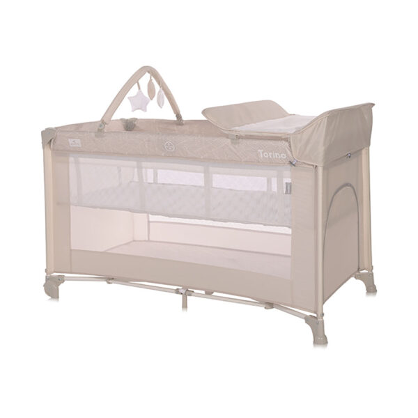 Παρκοκρέβατο Lorelli Torino Plus 2 Επιπέδων Fog Striped Elemenents Beige