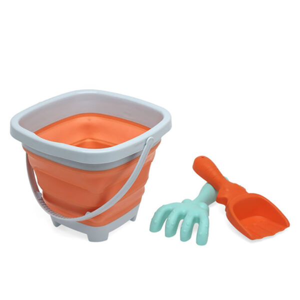 Σετ Πτυσσόμενο Κουβαδάκι Παραλίας Kiokids Orange 3τεμ 18m+