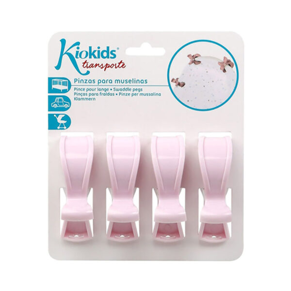 Κλιπ Πολλαπλών Χρήσεων Kiokids 4 τεμ. Ροζ