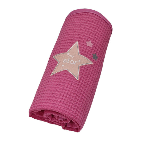 Πικέ Κουβέρτα Φούξια με Σχέδιο My Star