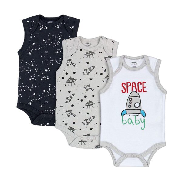 Βαμβακερό Σετ Motherbaby Ζιπουνάκια Space Baby 3 τεμ.