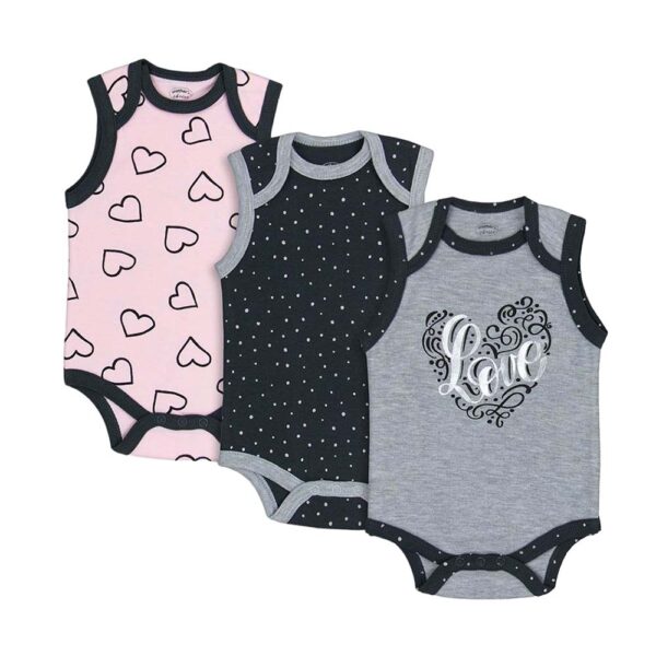 Βαμβακερό Σετ Motherbaby Ζιπουνάκια Love 3 τεμ.