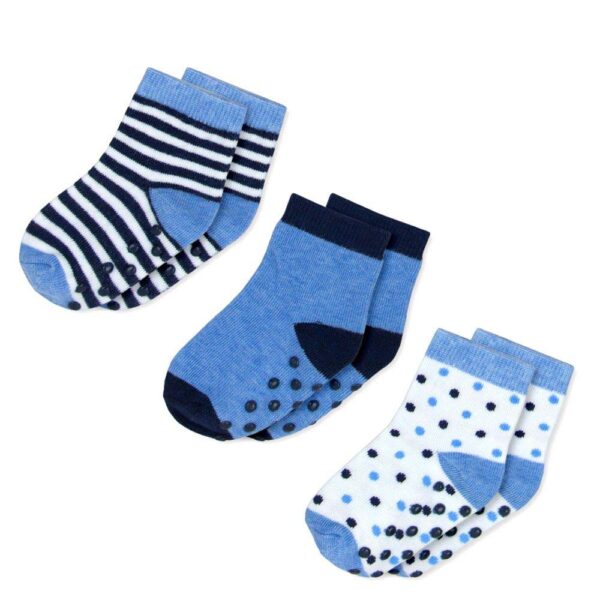 Καλτσάκια Antislip Motherbaby Blue Dots Σετ 3 τεμ.