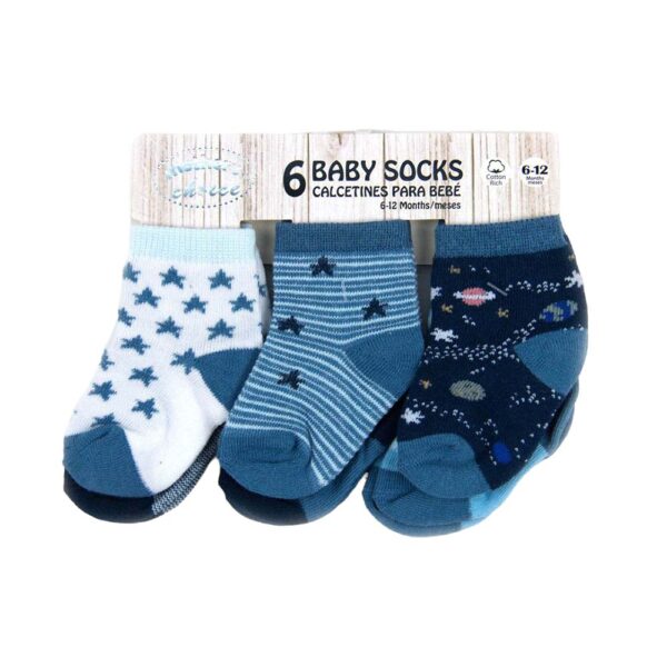 Καλτσάκια Motherbaby Blue Stars Σετ 6 τεμ.