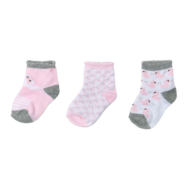 Καλτσάκια Motherbaby Pink Swans Σετ 3 τεμ.