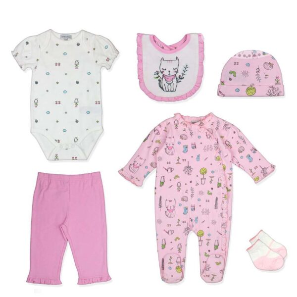 Βαμβακερό Σετ Motherbaby Kitty Pink 6 τεμ.