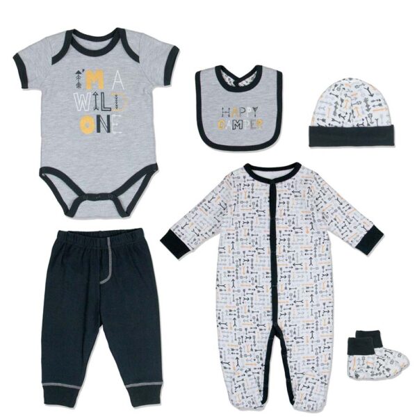 Βαμβακερό Σετ Motherbaby Wiild One Grey 6 τεμ.