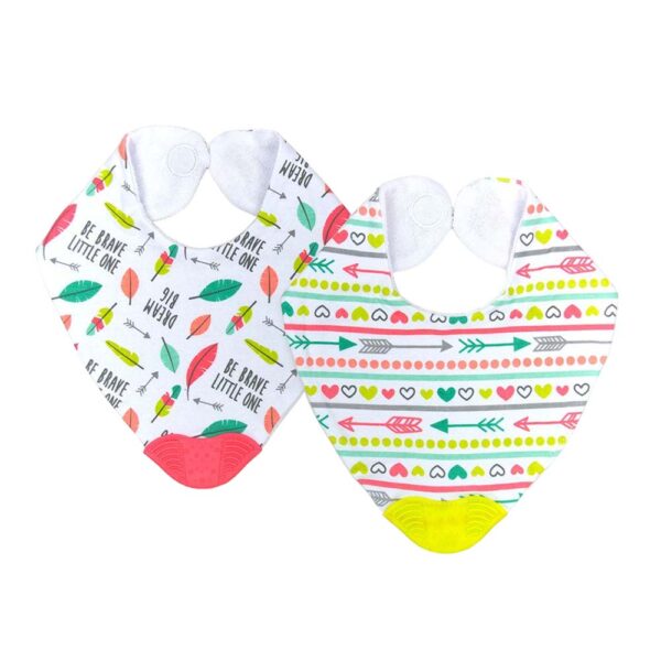 Σετ Σαλιάρες Μπαντάνες με Μασητικό Motherbaby Be Brave Girl 2 τεμ.