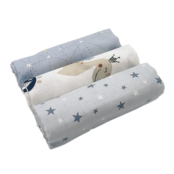 Πάνες Αγκαλιάς Μουσελίνα Dino Blue 3τεμ.75Χ80εκ