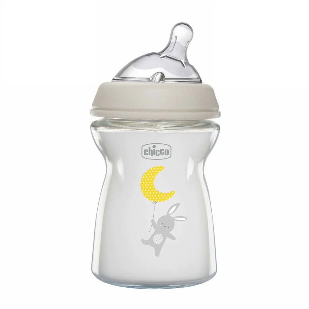 Μπιμπερό Γυάλινο Chicco Natural Feeling 250ml Θηλή Σιλικόνης 0m+ | Mother  Baby