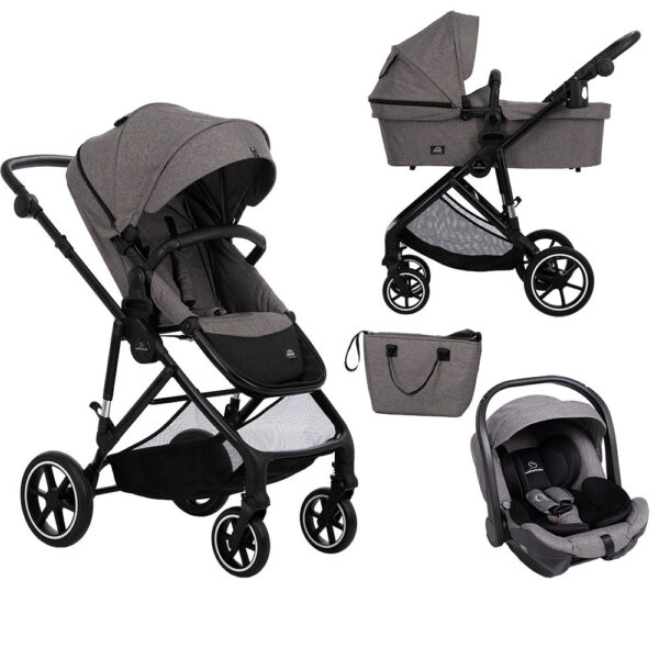 Σύστημα Μετακίνσης Motherbaby 3σε1 Cloud Air Light Grey με Κάθισμα i-Size 40-85cm