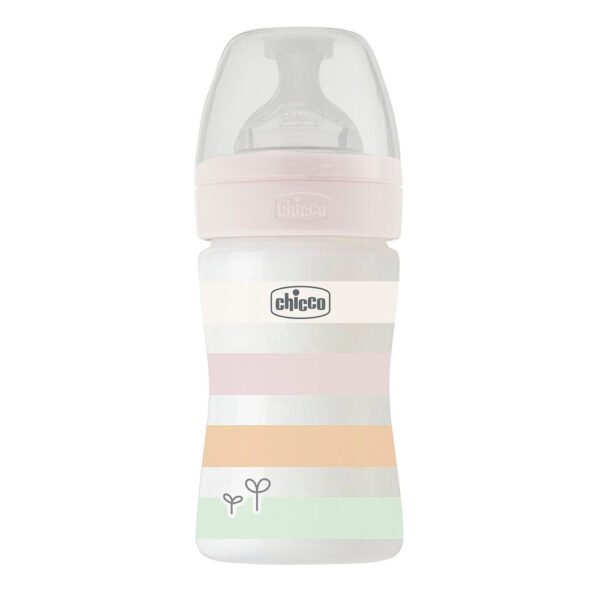 Μπιμπερό Πλαστικό Chicco Well Being Girl 150ml Θηλή Σιλικόνης 0m+